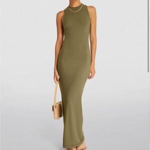 Skims Army Soft Lounge Sleeveless Long Dress